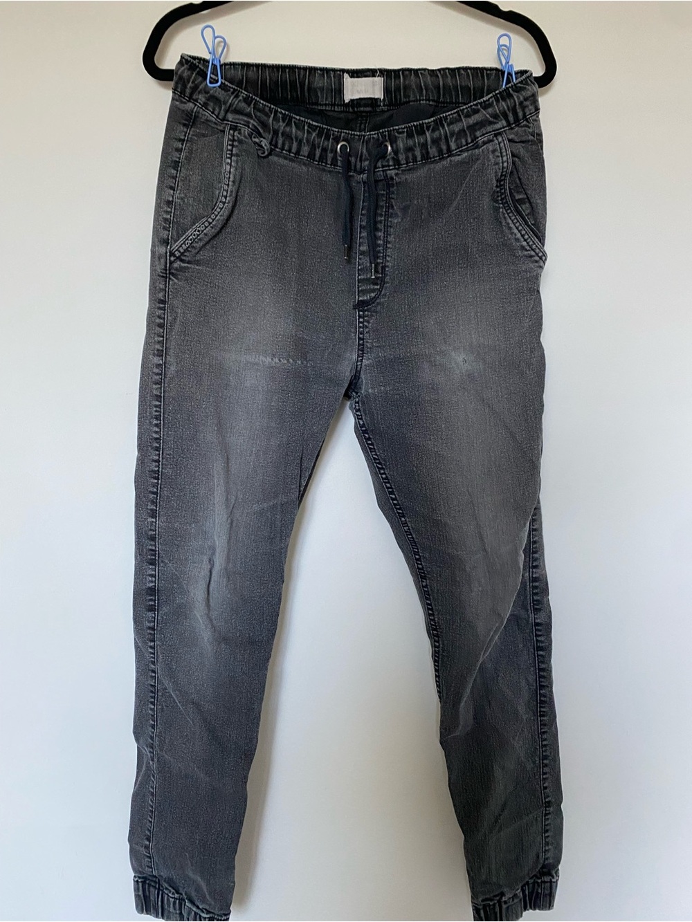 Men's Black Washed Jogger Jeans